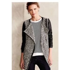 Anthropologie Cartonnier Black/White Gray Tweed Women's Blazer